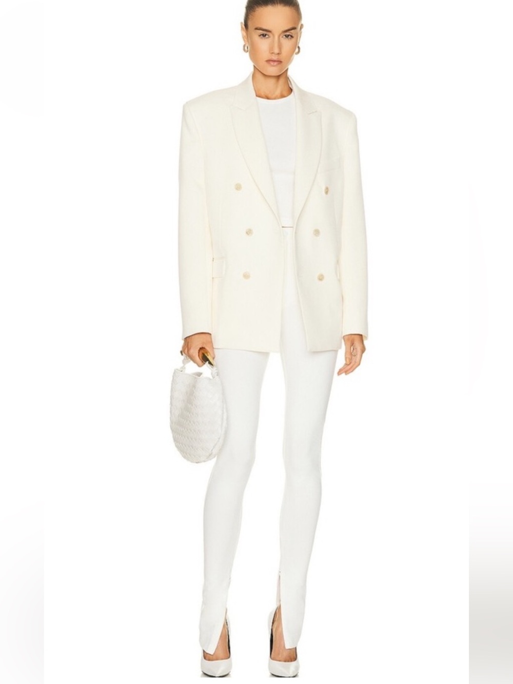 WARDROBE.NYC Front Zip Legging off white color  SIZE SMALL